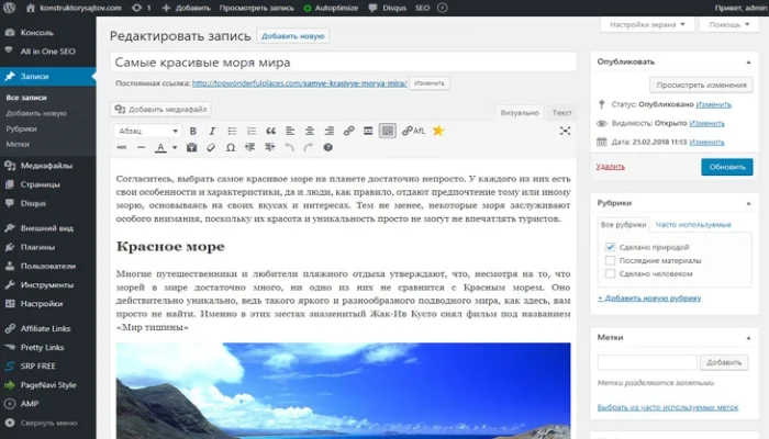 wordpress блог