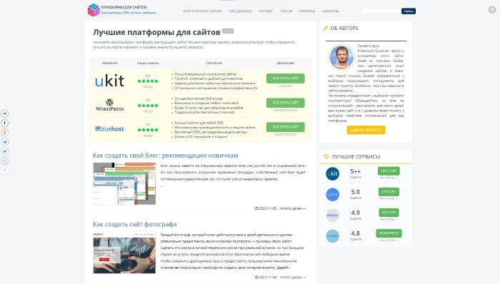 Платформы для сайтов – конструкторы, CMS, смежные сервисы и материалы